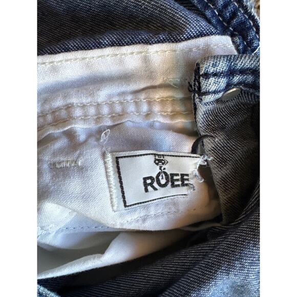 Vintage Roebucks Faded Medium Wash Denim Baggy Carpenter Overalls Size 44 XL - Picture 4 of 8